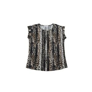 Sweet Violet Women's Medium Animal Print Sleeveless Stretch Blouse M